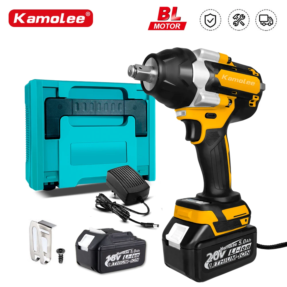 

Kamolee 20V 1800 N.m High Torque Brushless Electric Wrench 1/2 In Lithium-Ion Battery For Makita 18V Battery