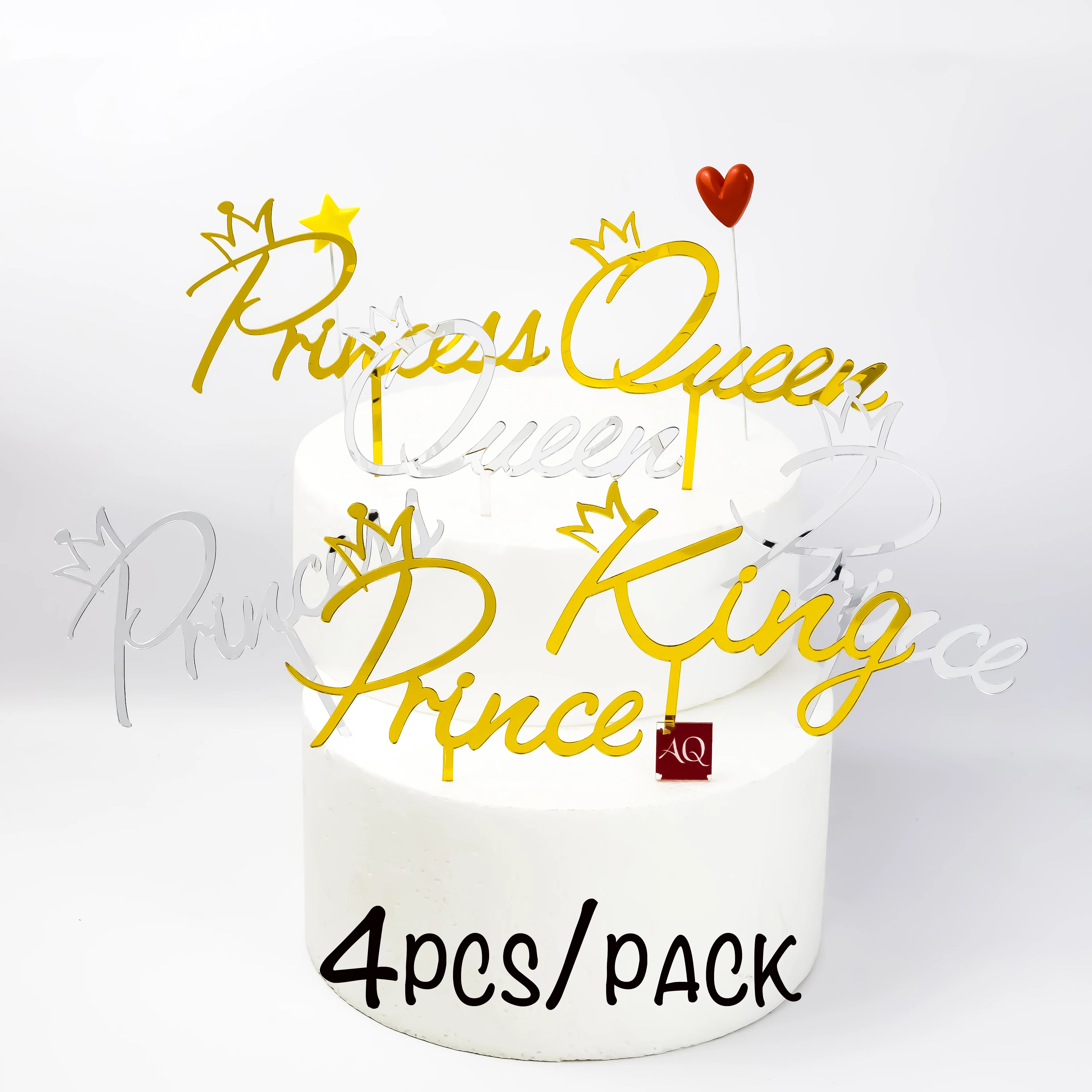 4 шт. Корона Королева Король Принцесса Принц Oh Baby на день рождения Золотой