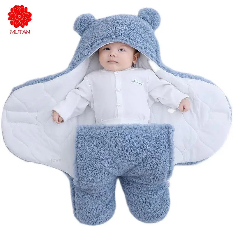 

Детский спальный мешок из овечьей шерсти, ультра-мягкое пушистое Флисовое одеяло для новорожденных, одежда для маленьких мальчиков и девоч...