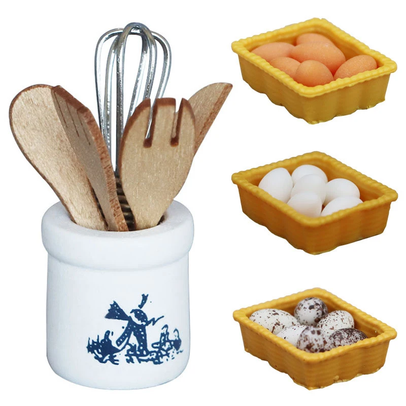 

Масштаб 1:12 миниатюры для кукольного домика нож вилка ложка для взбивания яиц миниатюрная еда для сцены игры кухонный Декор Аксессуары для кукольного домика