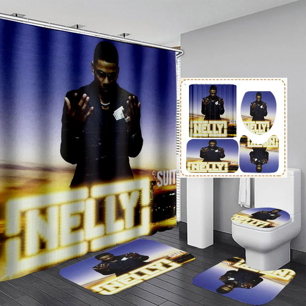 

Nelly 3D Shower Curtains Waterproof Bathroom Curtain Anti-slip Bath Mat Set Toilet Rugs Carpet Home Decor H02