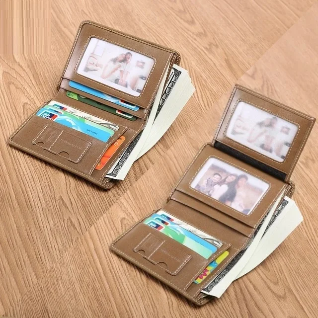 

Модные повседневные мужские маленькие кошельки, бумажники, Винтажный Мужской кошелек из воловьей кожи с несколькими кармашками для карт, к...