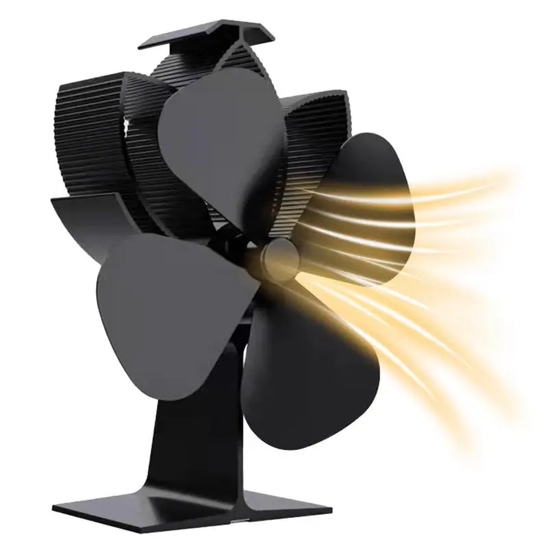 

Heat Powered Stove Fan Heat Activated Fan 4 Blades Silent Operation Stove Fan For Buddy Heater Wood Stove Accessories