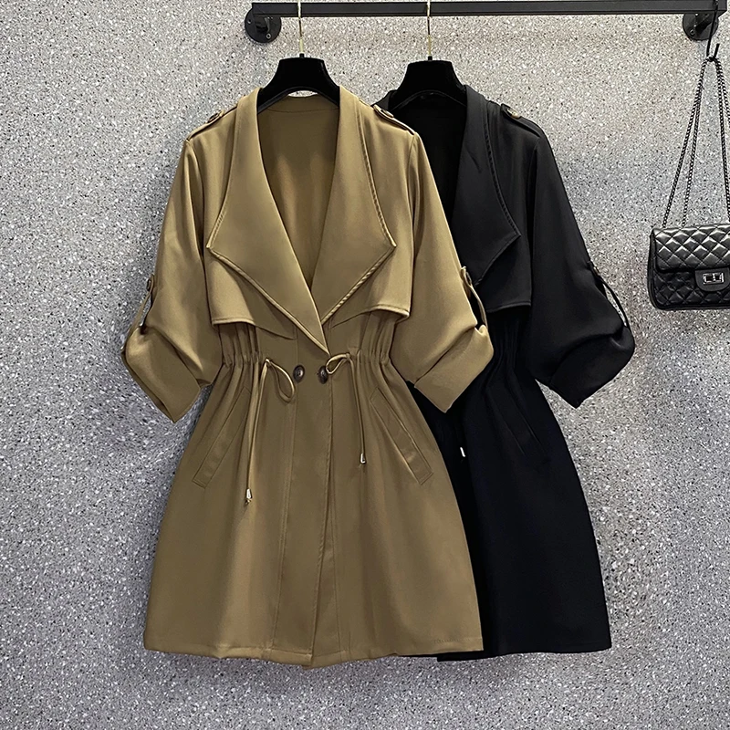 

M~4xl Trench Coats For Women Large Size Overcoat Female Clothing 2022 Spring Casual Temperament Loose Windbreaker Women Jacket