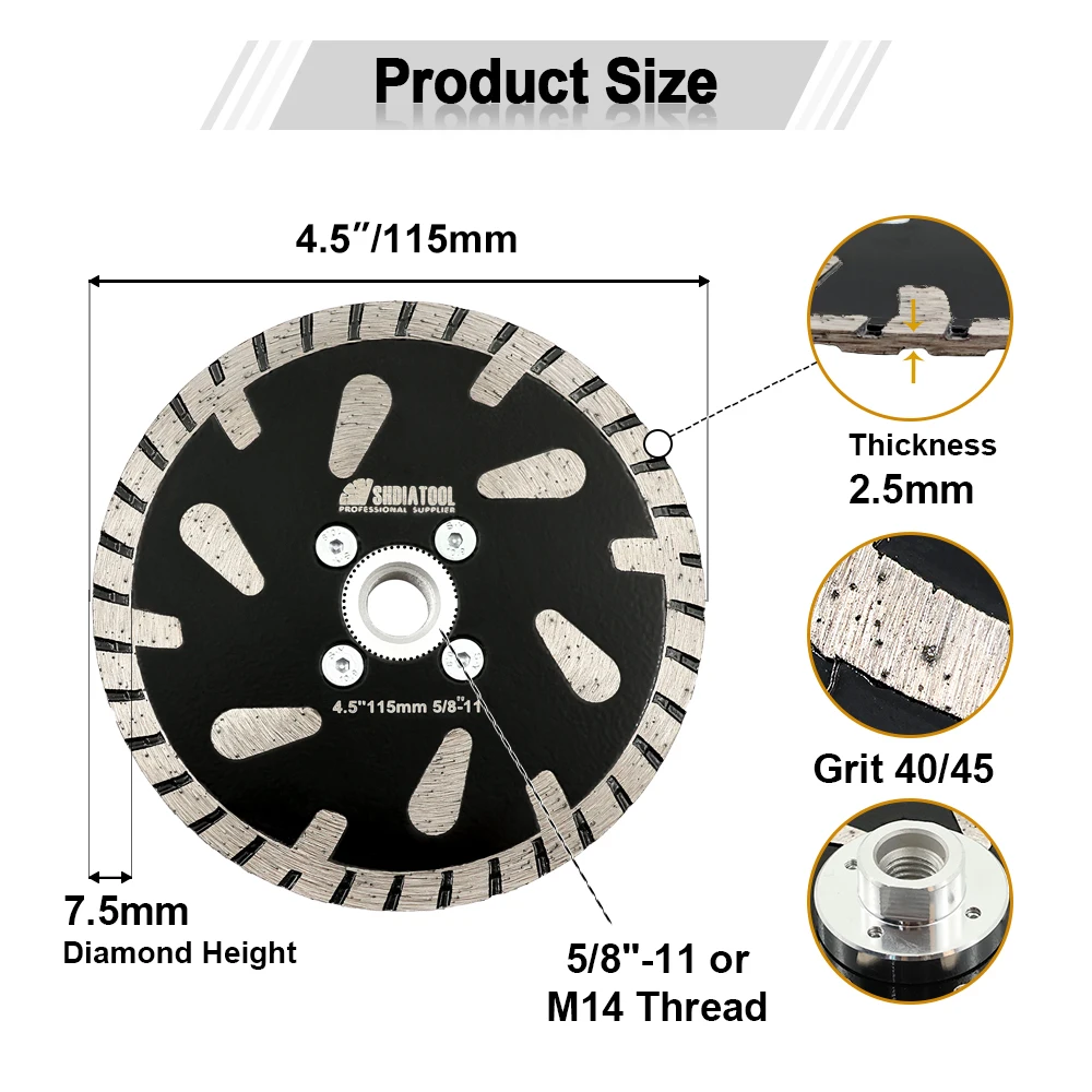 

SHDIATOOL алмазный отрезной диск, каплевидное полотно, M14