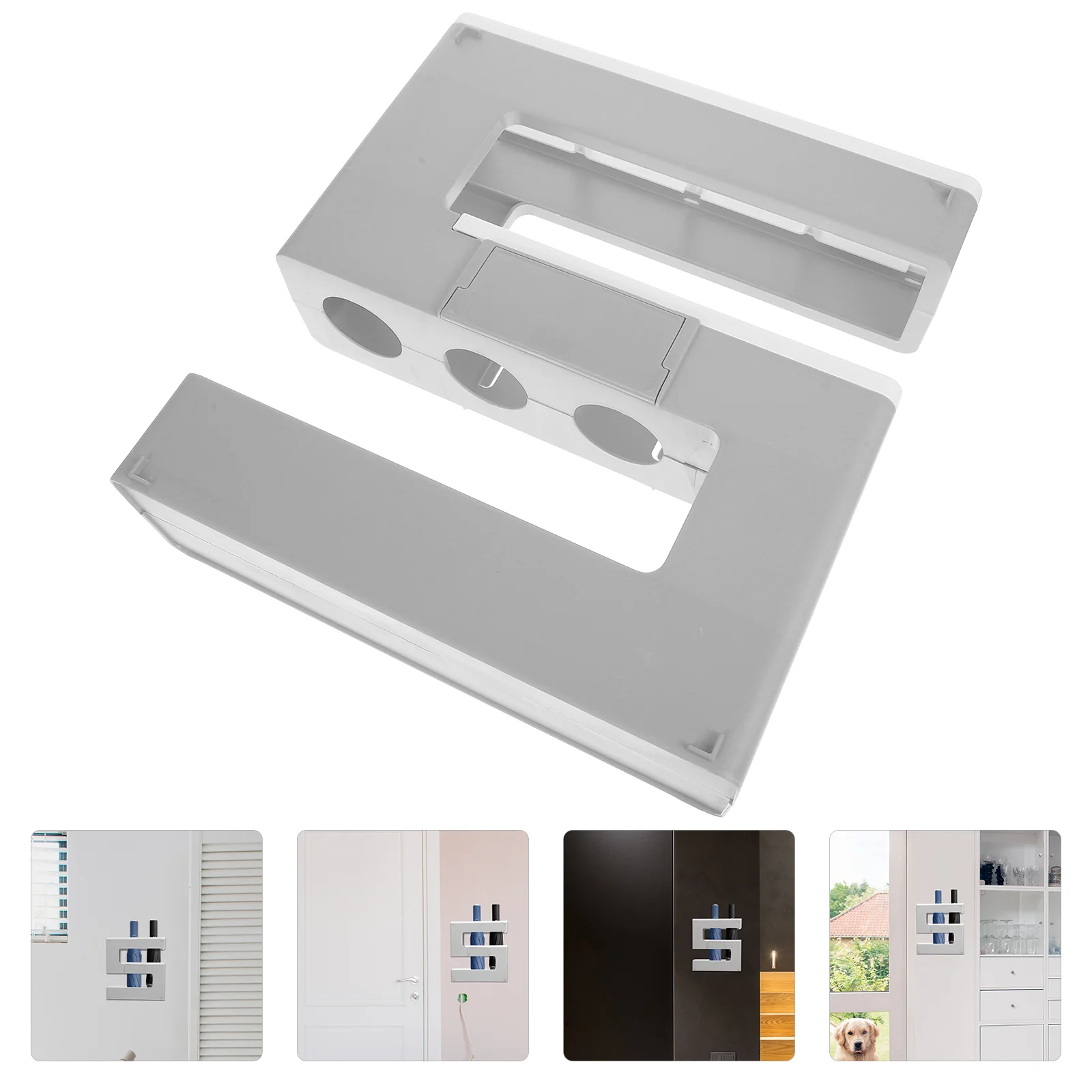 

Umbrella Stand Wall Holder Rack Organizer Storage Mounted Entryway Bucket Cane Shelf Adhesive Bin Door Container Detachable