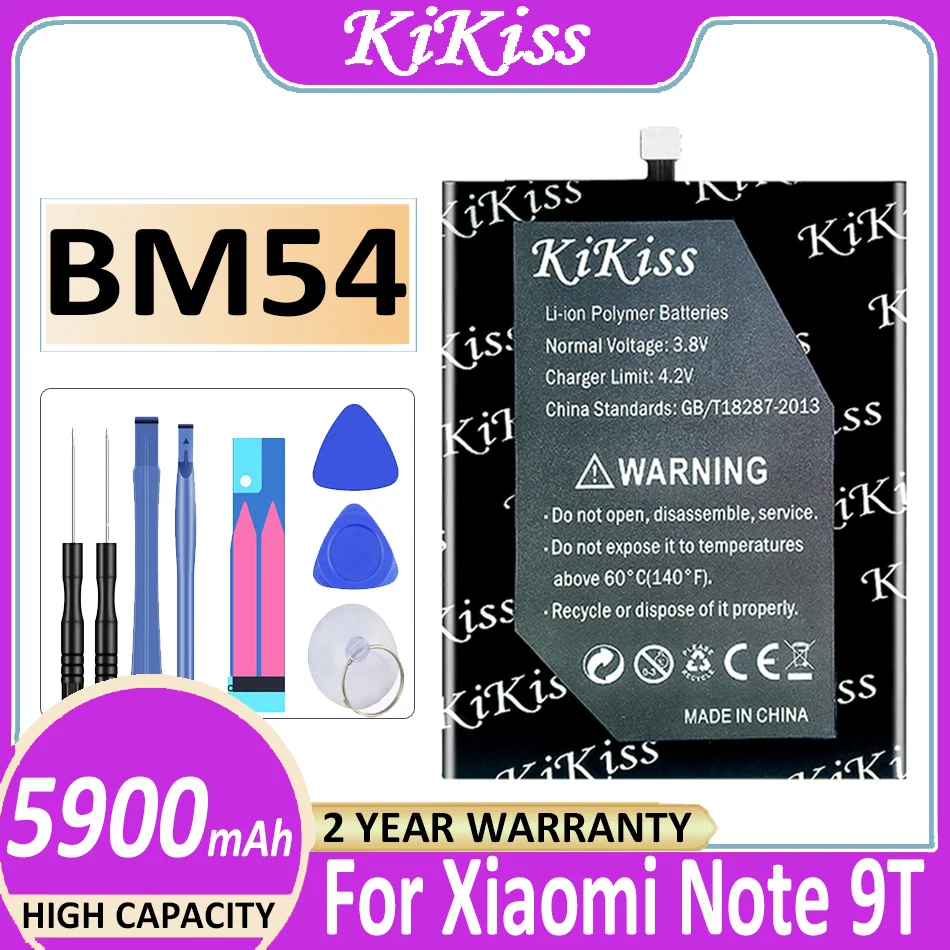 

Original KiKiss Battery BM54 BM 54 BM-54 5900mAh For Xiaomi Note 9T Note9T MTK 800U Batteries