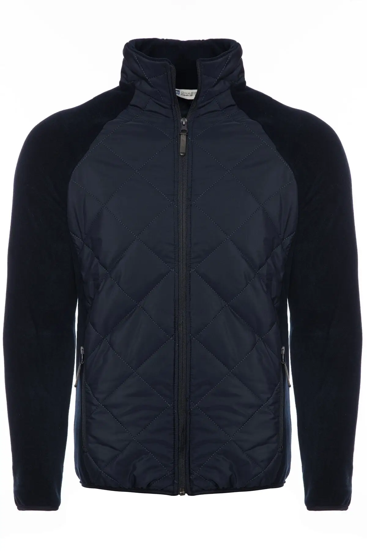 Men's Insulated Hybrid Walking Lightweight Inflatable Full-Zip Fleece Jacket