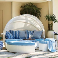 outdoor rattan bed swimming pool nordic birds nest round bed courtyard villa garden rattan sofa combination beach chair