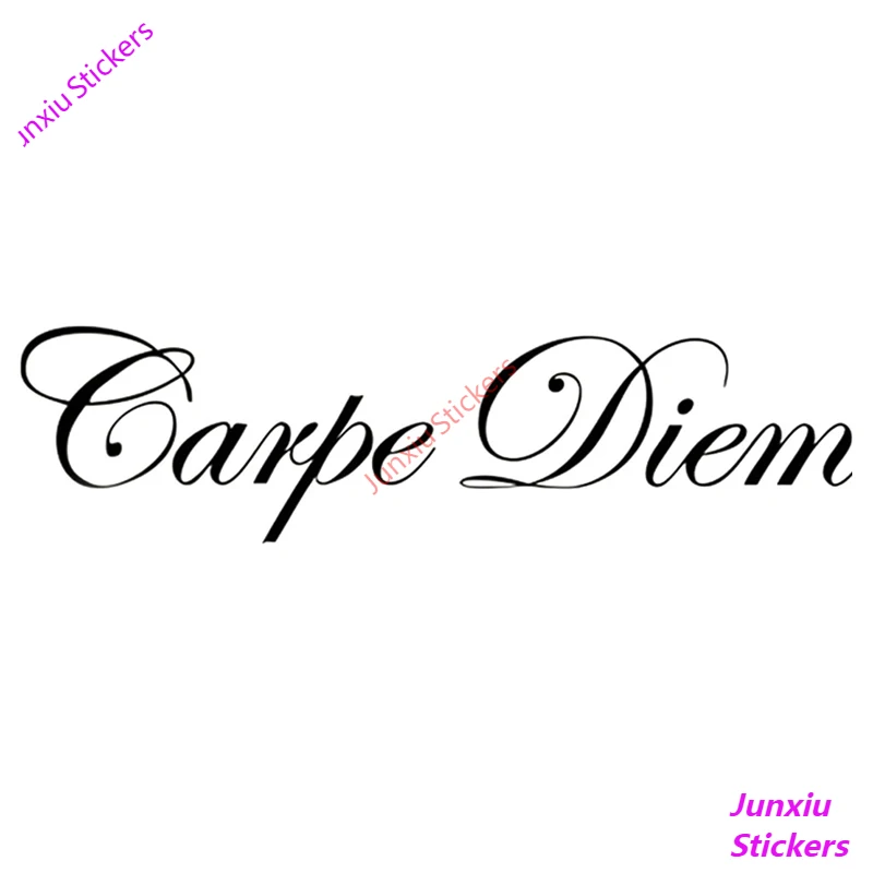 

Fashion Reflective Carpe Diem Art Text Motorcycles Bumper Window Rear Windshield Cover Scratch Decals Car Accessories KK15*5cm