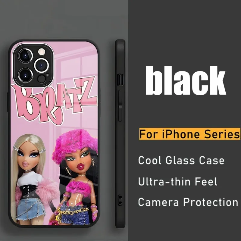 Cute Lovely Doll Bratz Girl Phone Case 2023 New For IPhone 14 Pro 13 11 12 XR XS MAX 7 8 X Plus 13 Tempered Glass Covers