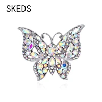 skeds vintage luxury butterfly metal brooches pins for women creative insect rhinestone jewelry wedding party retro brooch pin