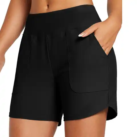 Women Bikini Swimsuit Trending Bottoms Shorts Waist Drawstring Bottoms Swimsuit Shorts Pockets Bathing Suits Biquini Swim Shorts