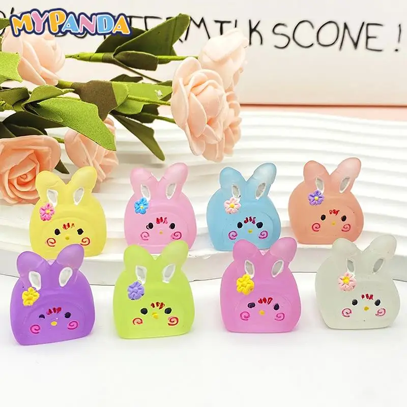 

2Pcs Random Luminous Rabbit Ornament Mini Color Cartoon Bunny Doll Micro Landscape Decoration Dollhouse Miniature Toy