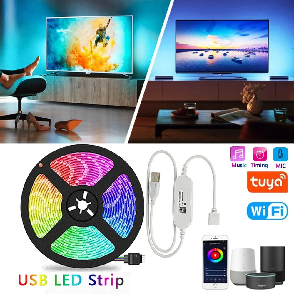 Светодиодная лента с поддержкой Wi-Fi, 1/2/3/4/5 м | AliExpress