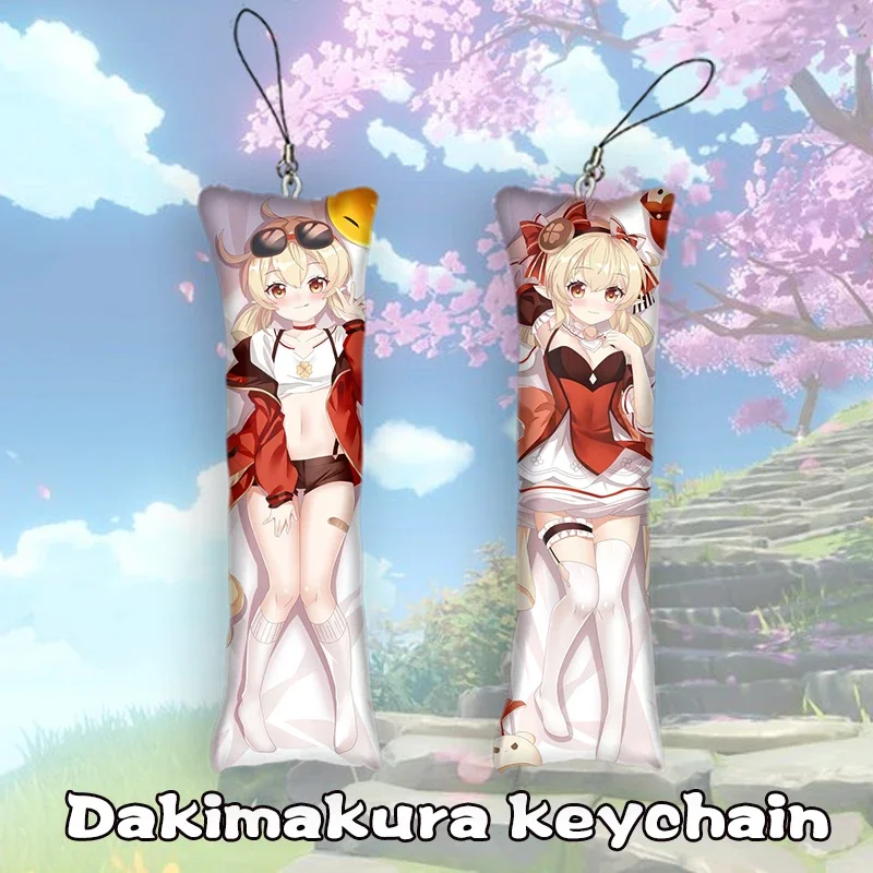 Модный брелок Genshin Impact Dakimakura милый Klee двухсторонний мини-подвесной орнамент для
