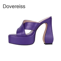 dovereiss 2022 fashion pink purple goth platform slippers womens shoes summer new consice waterproof sexy chunky heels40 41 42