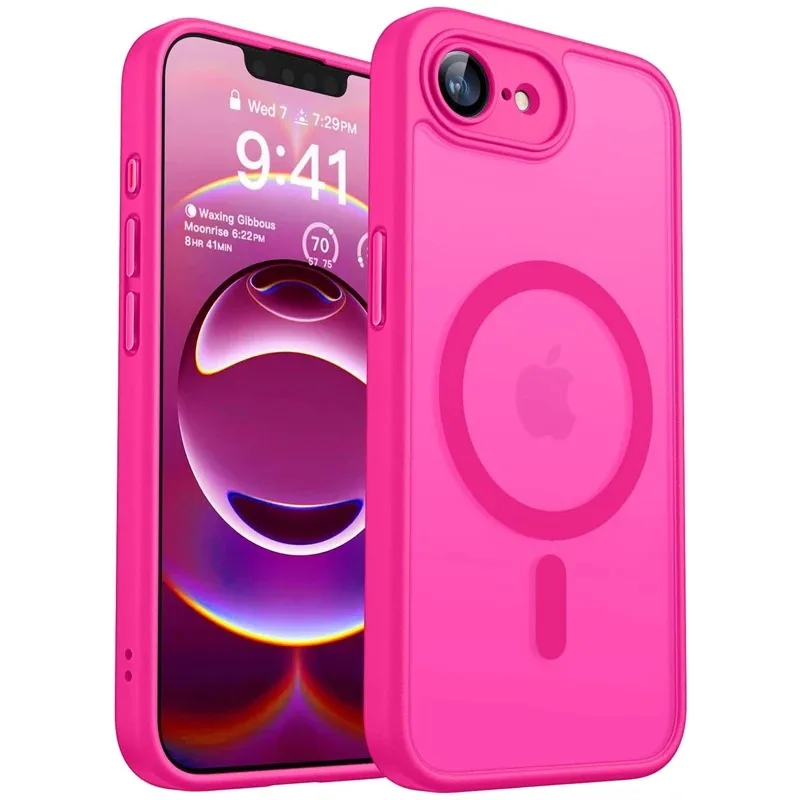 Фото Роскошный магнитный полупрозрачный матовый чехол для iPhone 17, 16, 15, 14, 13 Pro Max, 17Pro, 17e, с поддержкой беспроводной зарядки MagSafe, противоударный Чехлы, чехол на айфон 17 про макс №1