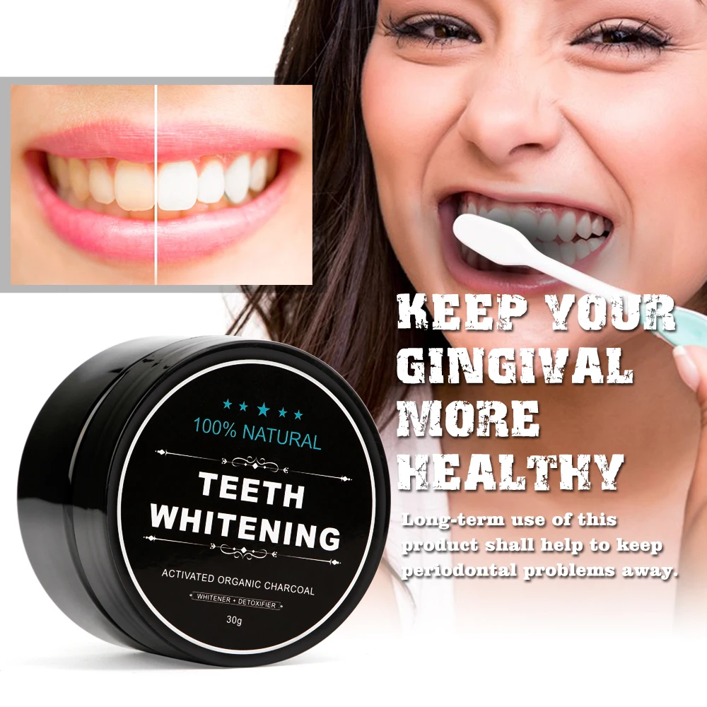 Teeth Whitening Powder Smoke Coffee Tea Stain Remover Oral Hygiene Dental Care Natural Bamboo Activated Charcoal Toothpaste images - 6
