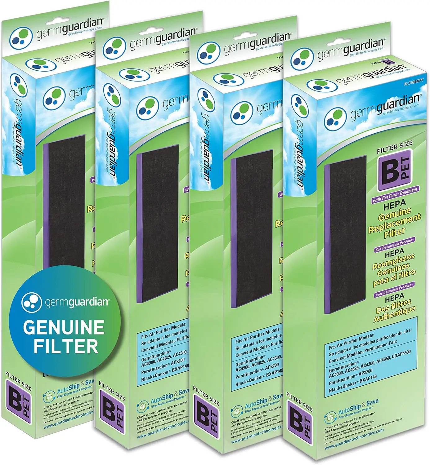 

Guardian Filter B Pet Pure HEPA Genuine Replacement Filter, Removes 99.97% of Pollutants for AC4825, AC4820, AC4850, AC4870, CDA