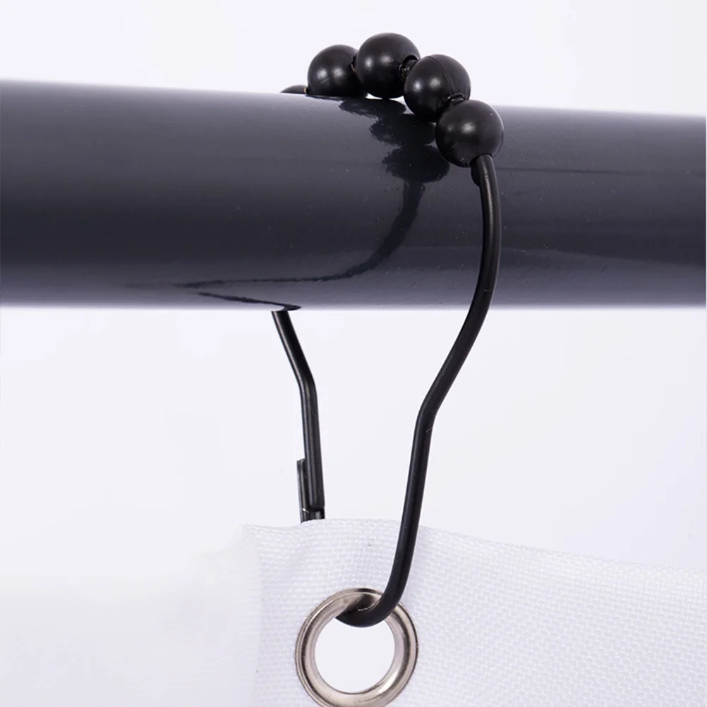 

Кольца для штор, металлический крючок, черное кольцо-вешалка с зажимами, подвесные устойчивые к ржавчине держатели, декоративные