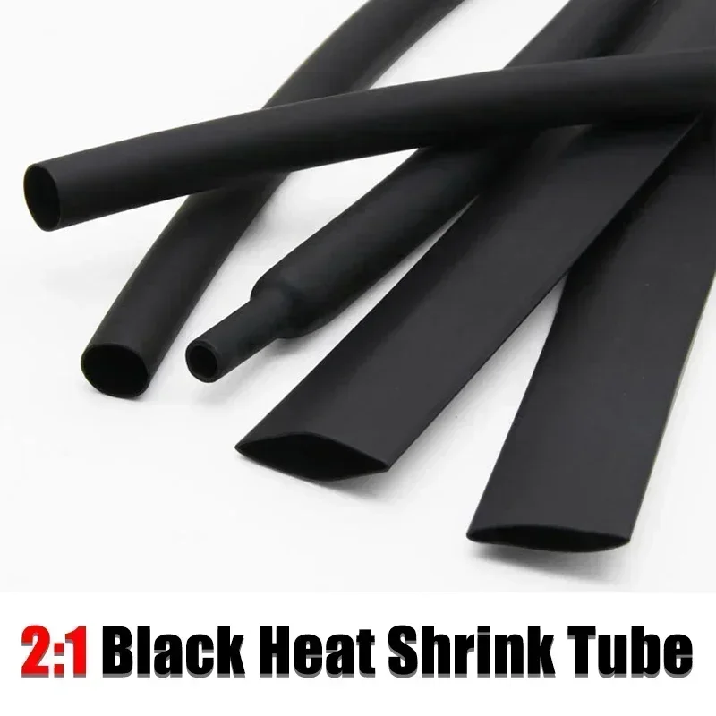 

Черная термоусадочная трубка 1 метр 2:1 Dia1 2 3 4 5 6 7 8 9 10 12 14 16 20 25 30 40 50 мм, изолированная трубка для защиты кабеля