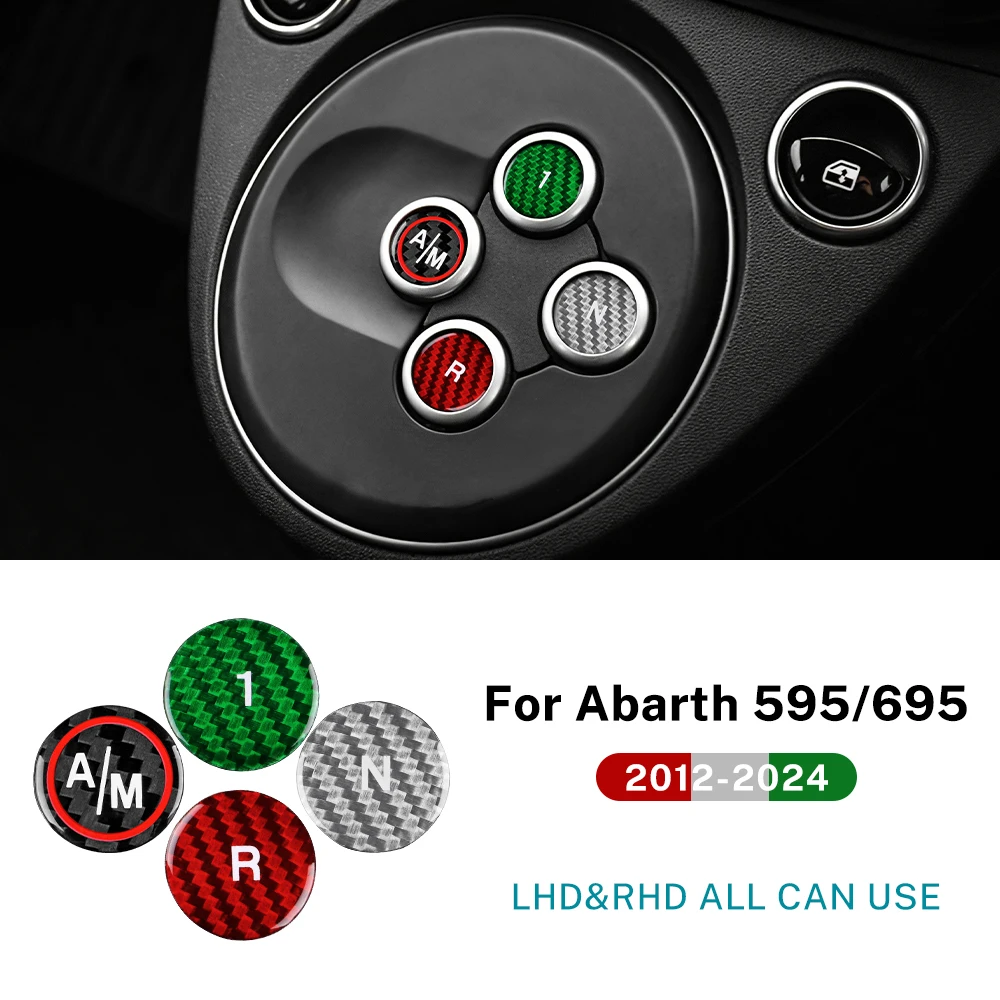 

Наклейка из настоящего сухого углеродного волокна для Abarth 595 695 2012-2015 2016 2017 2018 2019 2020 2021 2022 2023 Панель автоматического переключения передач