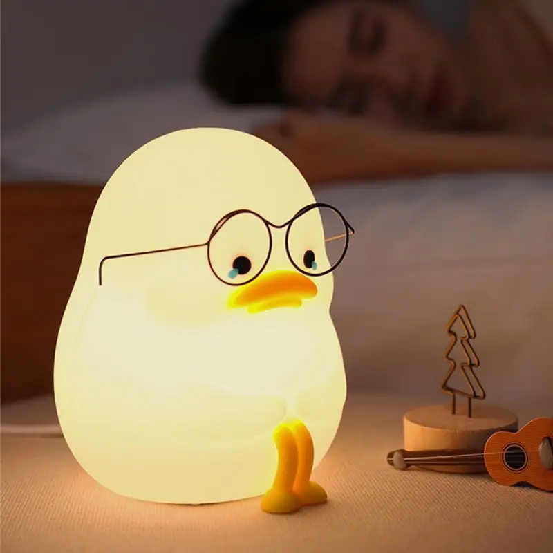 

Silicone Duckling Rechargeable Lamp Usb Led Night Light Voice Control Cute Duck Night Lights Birthday Gift Type-c Charging