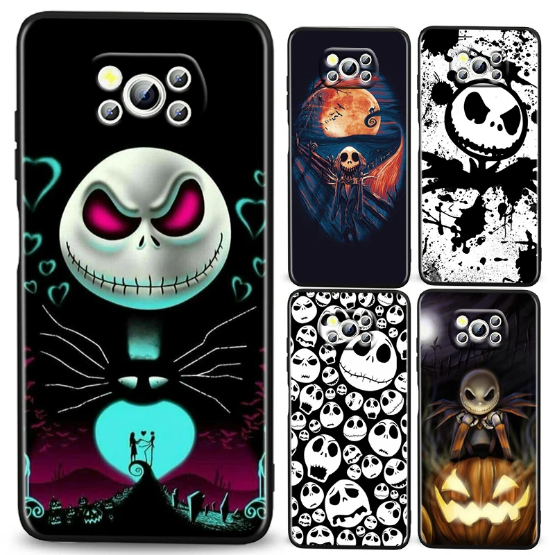 

Nightmare Christmas Jack For Xiaomi Civi Mi Poco X3 NFC F3 GT M4 M3 M2 X2 F2 Pro C3 F1 Silicone Black Soft Phone Case