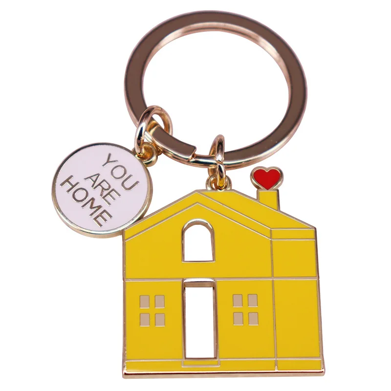 

Pretty Home Yellow House Enamel Keychain Music Jewelry Accessories Hoodie Backpack Hat Decorative Accessories Fans Gift