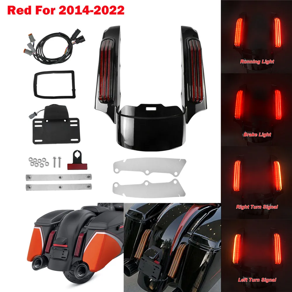 

Мотоциклетный светодиодный удлинитель заднего крыла для Harley Touring Electra Glide Street Road Glide Limited FLHR FLTRX 2014-2023 2024