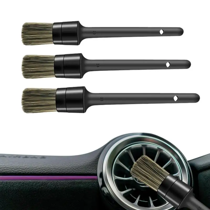 

Car Detail Brush 3 Different Sizes Car Interior Detailing Kit Air Conditioner Brush Brush Set For Cleaning Wheels Interior
