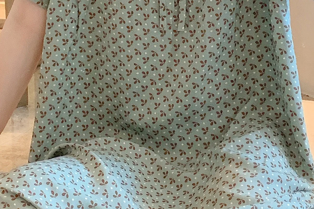 V-Neck Short Sleeve Attractive Nightwear Summer Pajamas Nightgowns Night Dress Women Sleeping Wear Big Size Women's Clothing