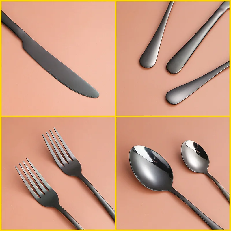 

Cutlery Sets Silverware Tableware Set For Spoons Forks And Knives Kitchenware Stainless Steel Dinner Set Kitchen Utensils