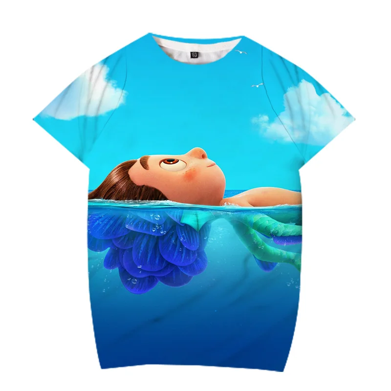 

Summer new kids cute cartoon t shirt boys and girls luca 3d print t shirt kids anime short sleeve shirt