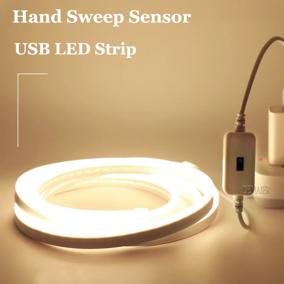 USB led Strip Hand Sweep Waving ON OFF scan pir kitchen motion sensor night lights cabinet with remote control LIGHT DC 5V