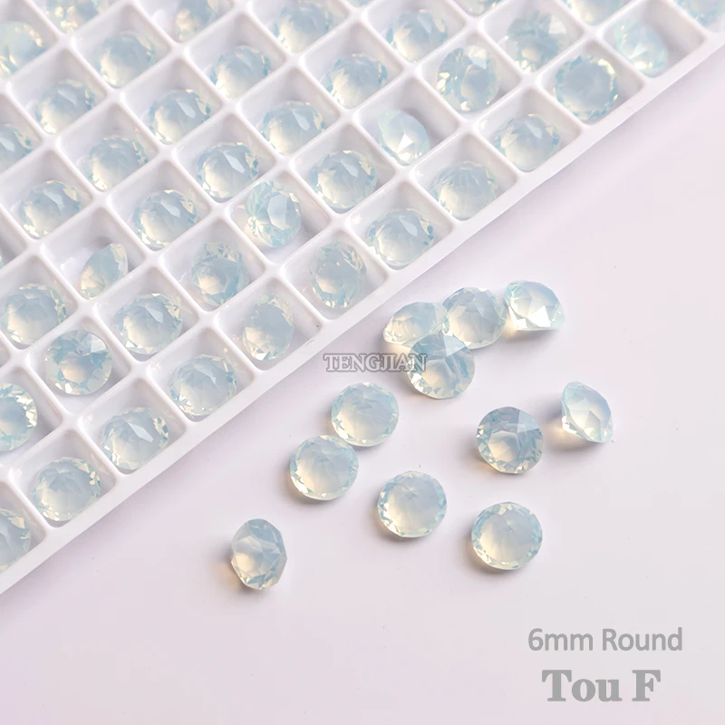 Круглый 6 мм Аврора прозрачный 8 цветов с заостренным дном дизайн ногтей Стразы