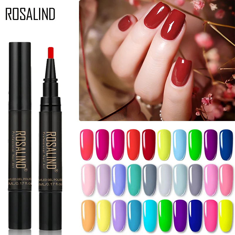 

ROSALIND Nail Polish Gel Lacquer Color Neon Semi-permanent Nail Varnish Soak Off UV LED Base And Top Coat For Gel Polish