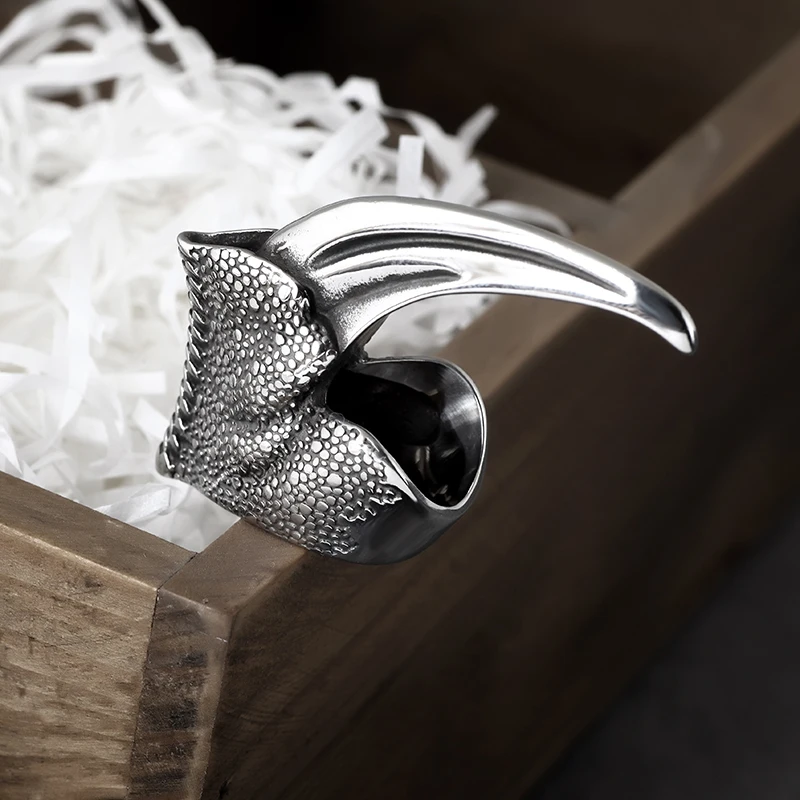 

316L Stainless Steel Viking Ravens Men Ring Norse Mythology Odin Crow Nordic Amulet Jewelry For Man Animal Jewelry