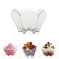 10pc cake bowl plastic petal transparent disposable cup tray home supplies dessert party decoration
