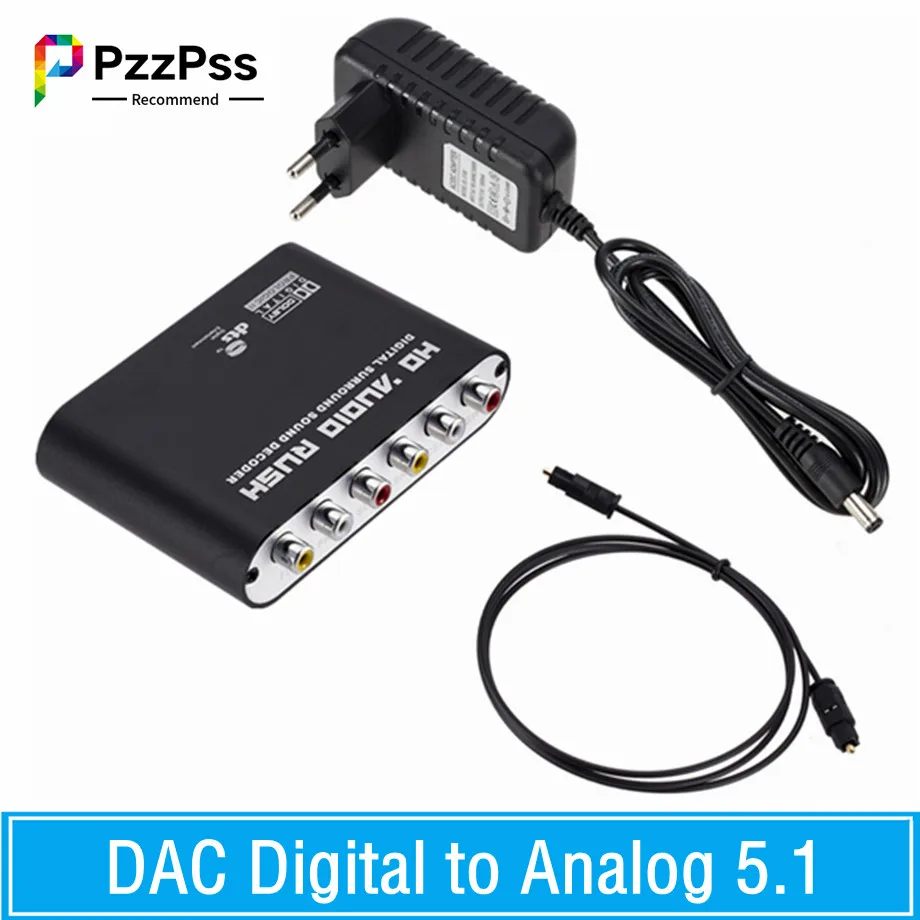 

Digital to Analog 5.1 CH Audio Decoder Amplifier SPDIF Coaxial to RCA DTS AC3 Optical Digital Amplifier Analog Converte For TV