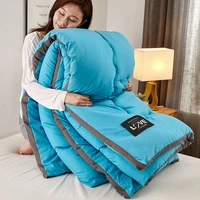 solid color sewing thick quilt four seasons quilt super soft washed velvet quilt plush duvet cover double sided warm blanket