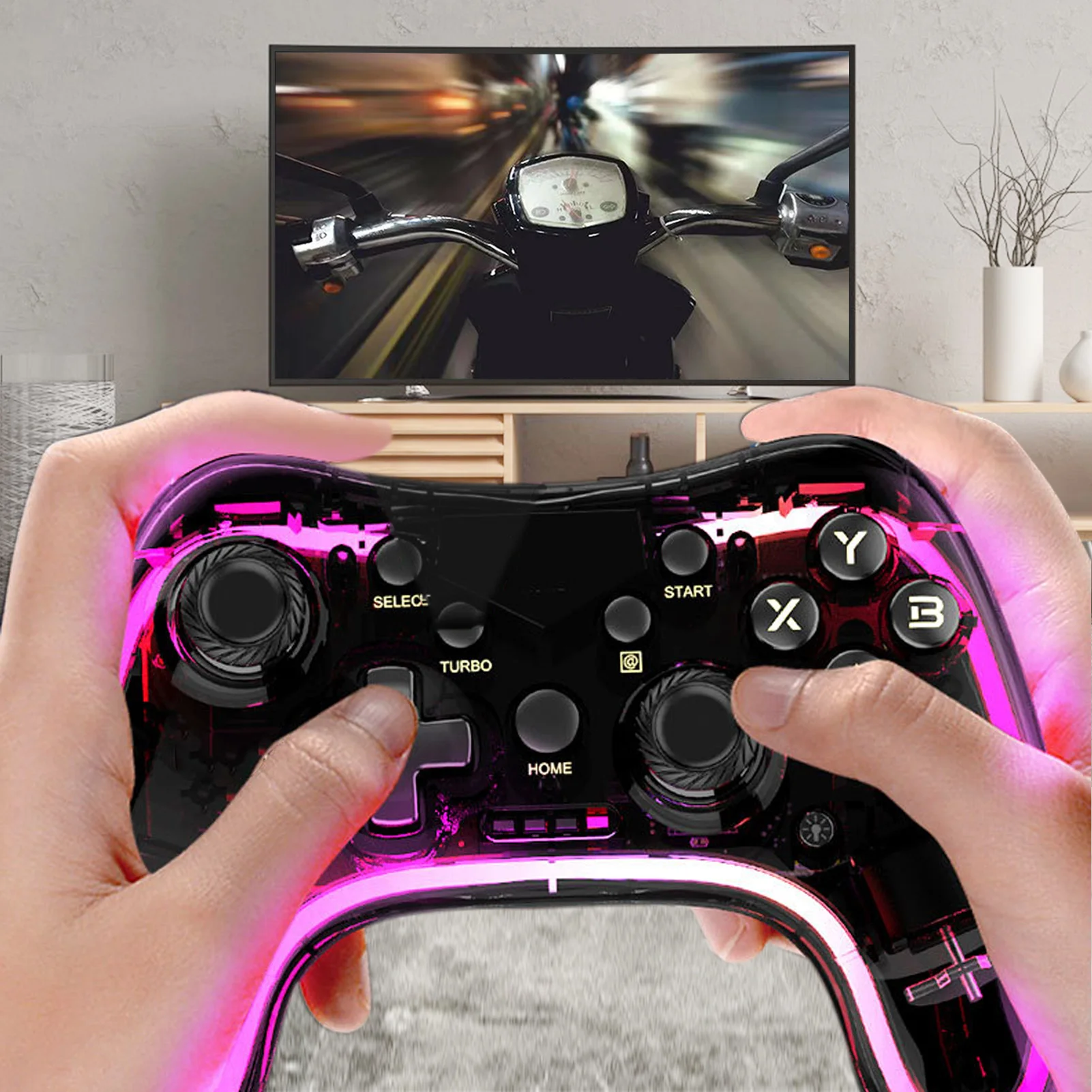 

Беспроводной Bluetooth-геймпад с рукояткой 6 осей