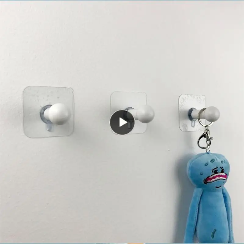 

Nail Free Clothes Hook Punch Free Wall Bedroom Door Hanging Wood Household Tools Adhesive Hook High-quality Bag Hook Organizer