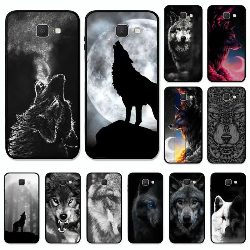 

Cool Black Wolf Print Phone Case for Samsung J7 J5 J2 Pro Prime J6 J4 Plus J8 A72 A52 A42 A32 A21 Soft Tpu Cover