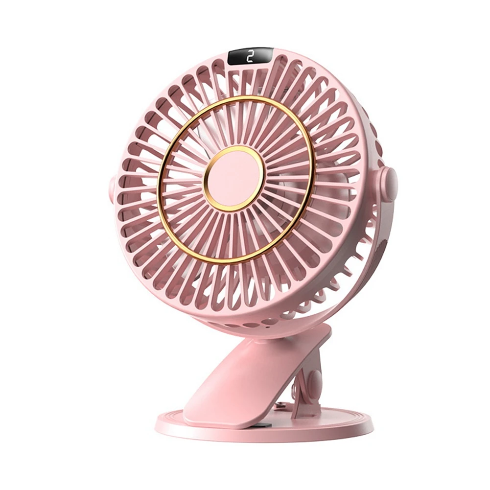 

Portable Fan Clip Fan USB Rechargeable Silent Fan Desktop Small Fan for Office Home Desk Table Outdoor,Pink