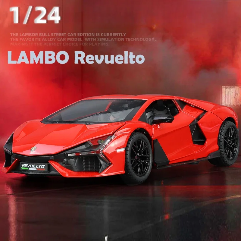 1:24 Lambo Revuelto литая роскошная модель автомобиля из сплава с задним звуком и