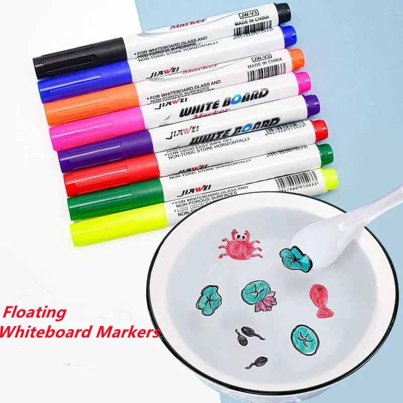 

8/12 Colors Magical Water Painting Pen Water Floating Doodle Kids Drawing Early Art Education Pens Magic Whiteboard with Spoon