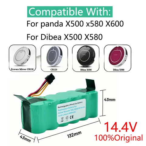 Подходит для аккумулятора пылесоса Haier 14,4 В Haier T322, T321 Panda X500 и других серий никель-водородных аккумуляторов 12,8 Ач.