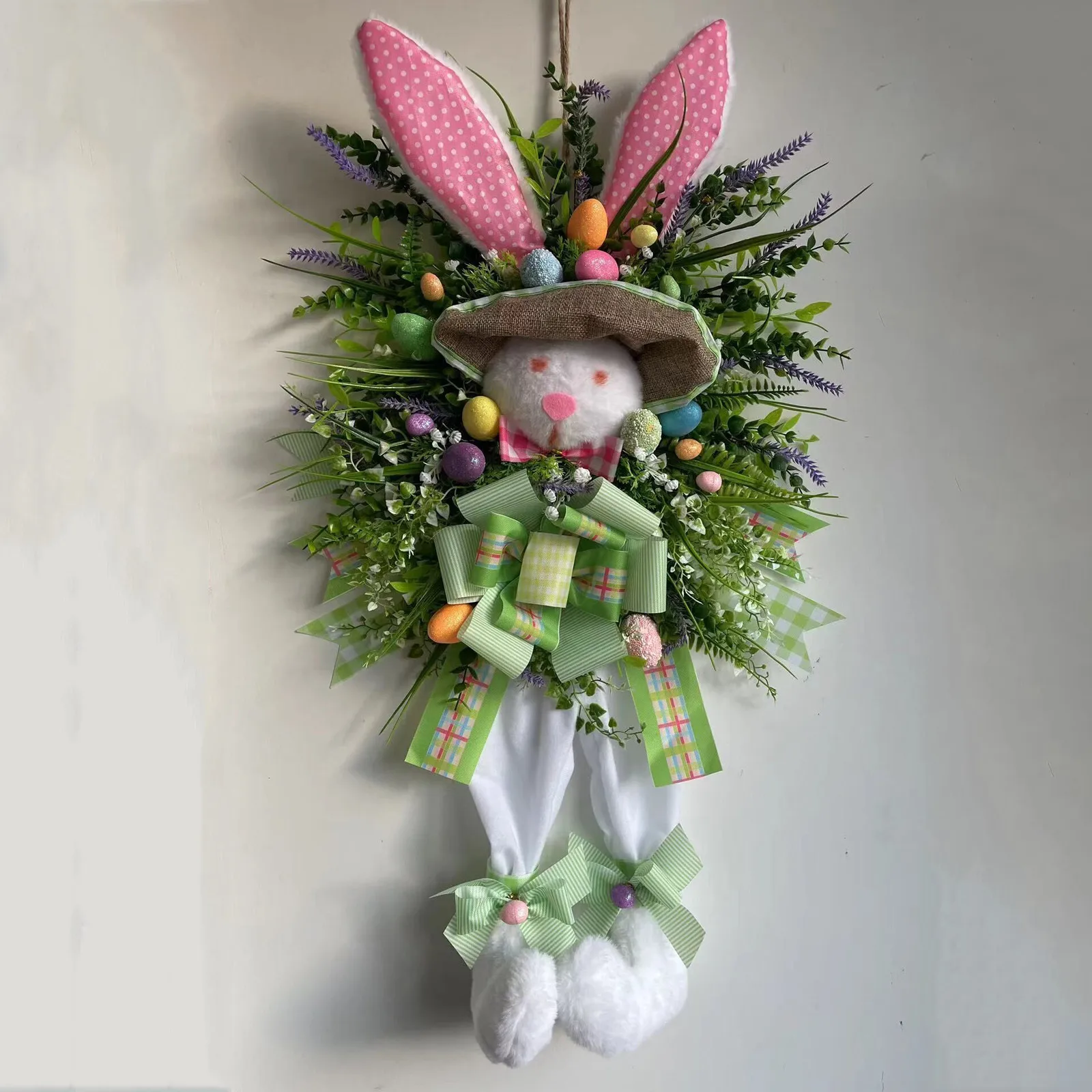 

Пасхальное украшение 2023 для дома, Пасхальный венок для входной двери, гирлянда с кроликом, домашний декор для двери, праздничный цветочный в...